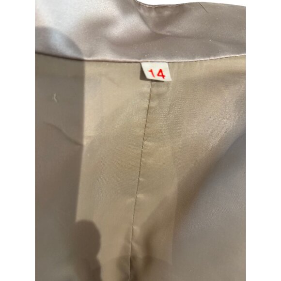 Davids Bridal mother of the bride champagne strapless gown & bolero jacket sz 14 - Picture 4 of 14